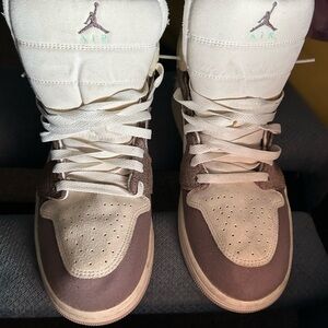 Air Jordan 1 mid SE Craft High-Top Sneakers Taupe Haze mens 11.5